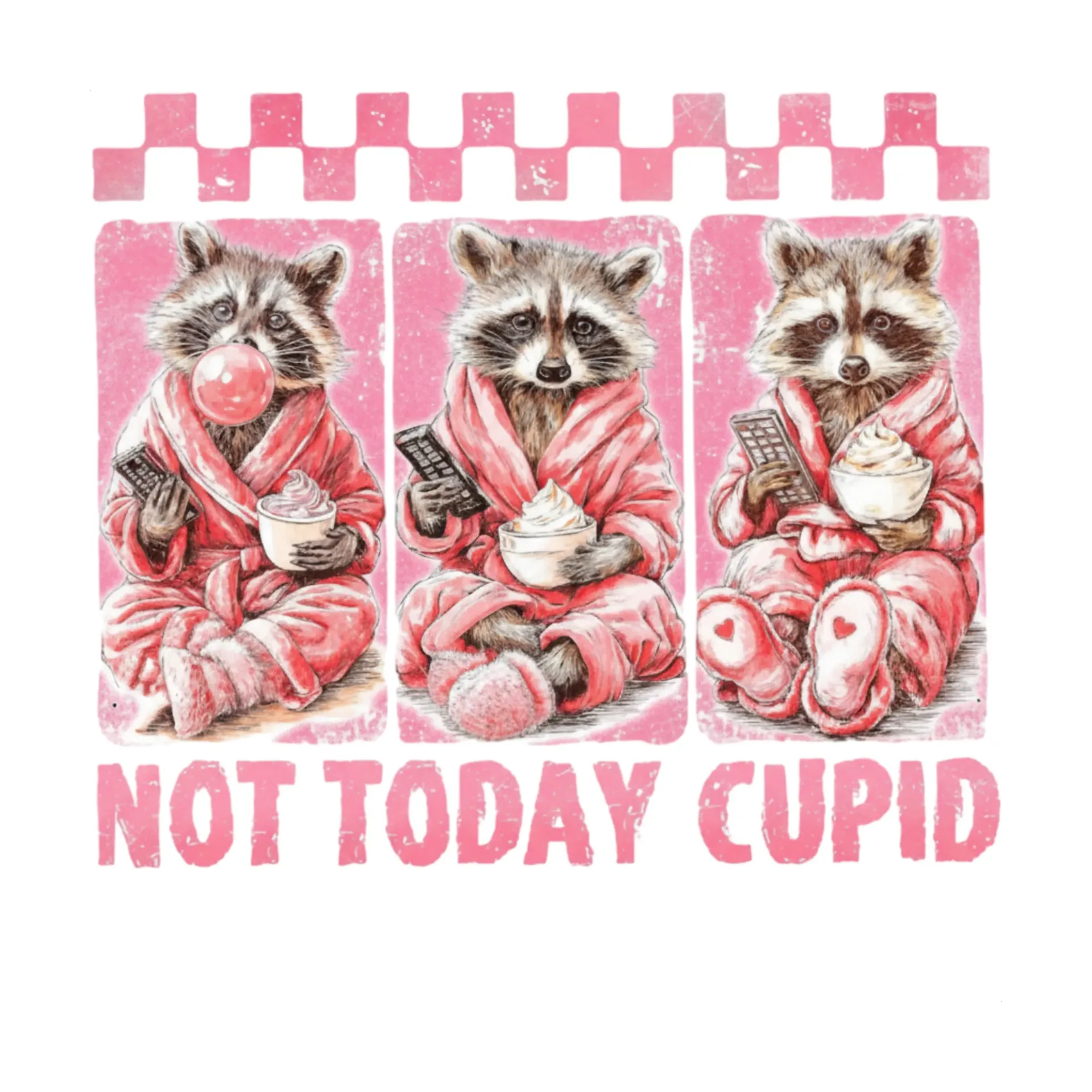 V26 - Not Today Cupid - x3 Racoons