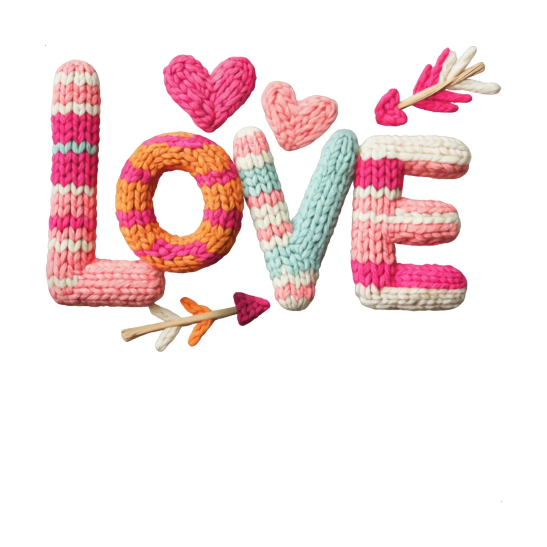 V30 -LOVE Knitted Striped Tubes Arrow