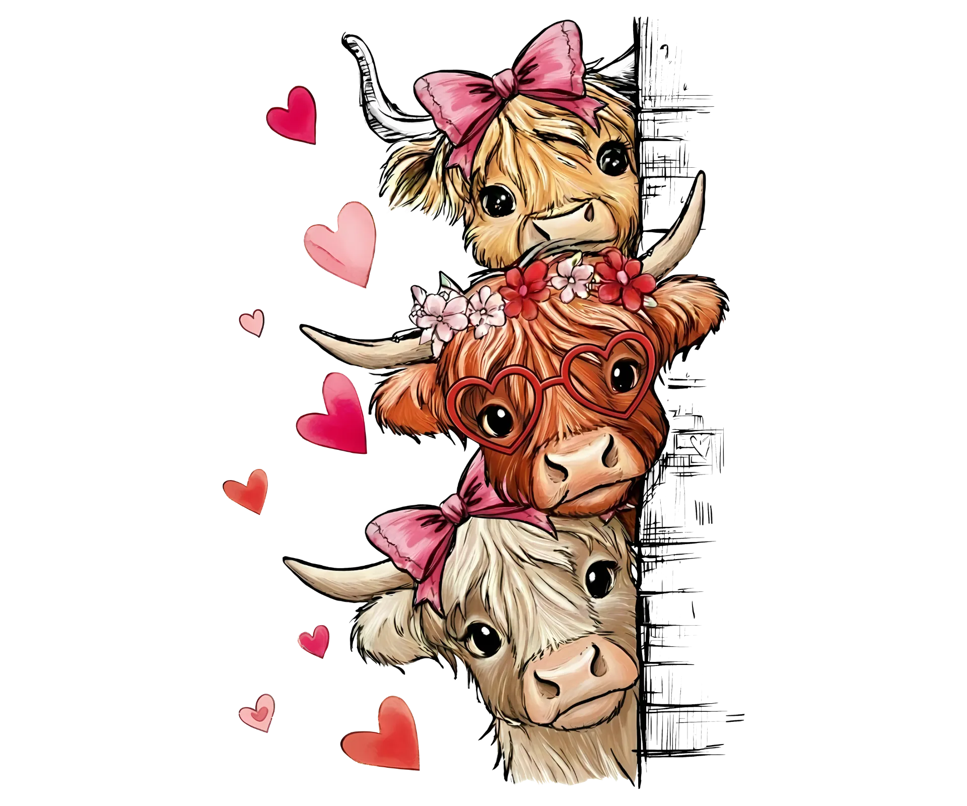V41 - Valentines Highland Cow Peakers